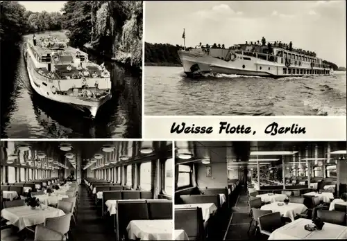 Ak Weiße Flotte Berlin, Salondampfer, Innenansicht