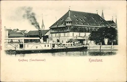 Ak Konstanz am Bodensee, Kaufhaus Conciliumsaal, Dampfer Kaiser Wilhelm
