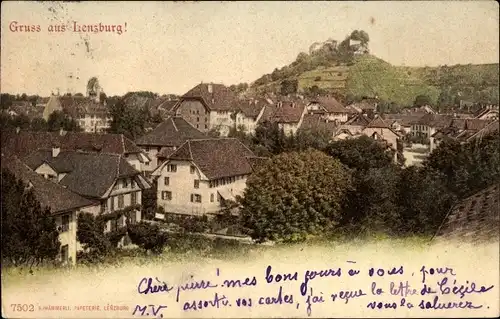 Ak Lenzburg Kanton Aargau, Teilansicht