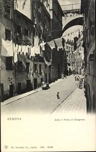 Ak Genova Genua Liguria, Sotto il Ponte di Carignano