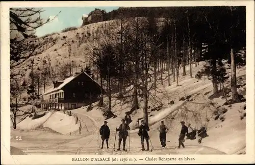 Ak Ballon d'Alsace Vosges, Chalet Bonaparte en hiver