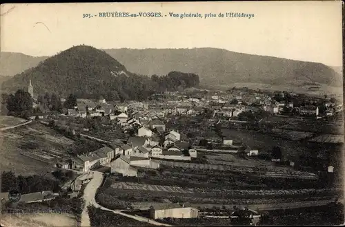 Ak Bruyères Vosges, Vue generale, prise de l'Heledraye