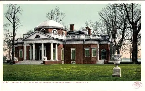 Ak Charlottesville Virginia USA, Monticello, the home of Thomas Jefferson