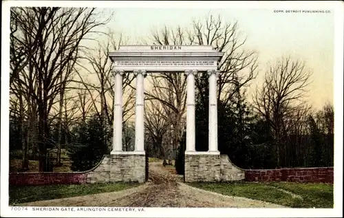 Ak Arlington Virginia USA, Sheridan Gate, Cemetery