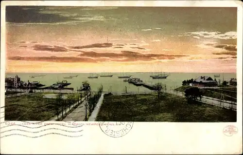 Ak Newport News Virginia USA, James River from Hotel Warwick