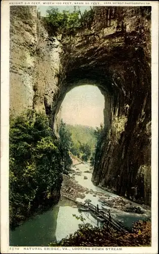 Ak Natural Bridge Virginia USA, Looking down Stream