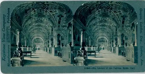 Stereo Foto Roma Rom Lazio, Library of the Vatican