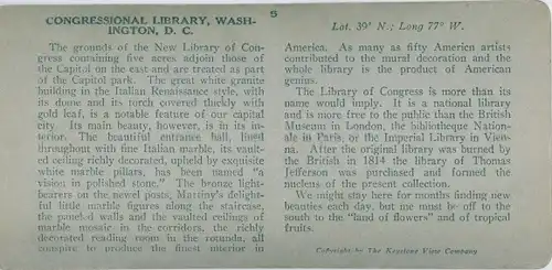 Stereo Foto Washington DC USA, Congressional Library