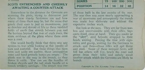 Stereo Foto Scots entrenched and cheerily awaiting a counter attack, I WK