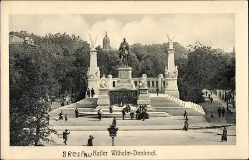 Ak Wrocław Breslau Schlesien, Kaiser-Wilhelm-Denkmal