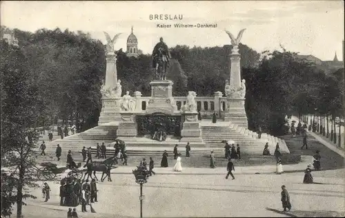 Ak Wrocław Breslau Schlesien, Kaiser-Wilhelm-Denkmal