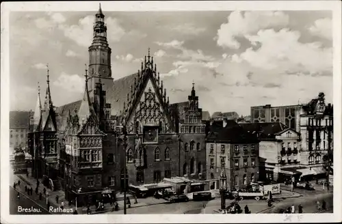 Ak Wrocław Breslau Schlesien, Rathaus