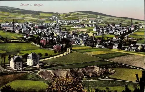 Ak Lauter Bernsbach im Erzgebirge Sachsen, Ortschaft und Umgebung