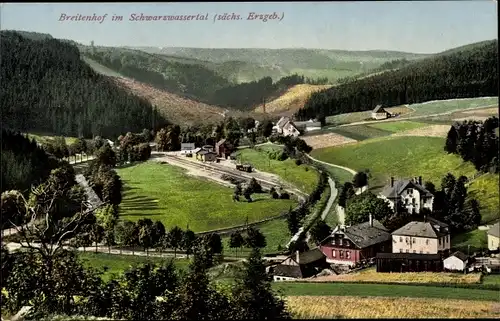 Ak Breitenhof Breitenbrunn im Erzgebirge, Schwarzwassertal