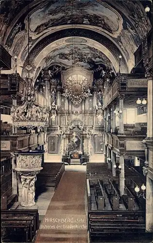Ak Jelenia Góra Hirschberg Riesengebirge Schlesien, Inneres der Gnadenkirche