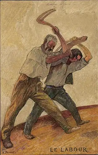 Ganzsachen Künstler Ak Le Labour, Bundesfeier 1920