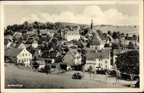 Ak Seiffen im Erzgebirge, Teilansicht, Kirche