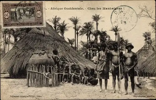 Ak Senegal, Afrique Occidentale, Un Village Mankaigne, Afrikanische Dorfbewohner, Hütten