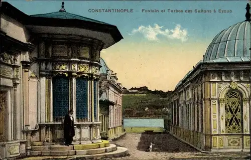 Ak Istanbul Konstantinopel Türkei, Fontain et Turbas des Sultans à Eyoub