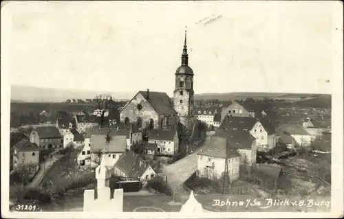 Foto Ak Dohna in Sachsen, Blick von der Burg auf die Kirche