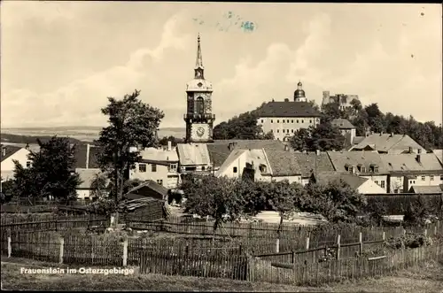 Ak Frauenstein im Erzgebirge, Panorama, Kirchturm