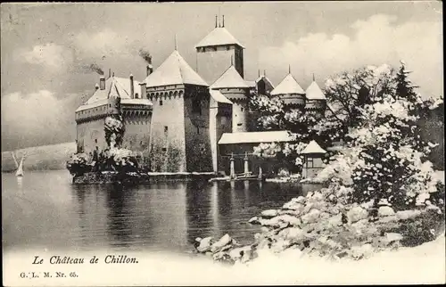 Ak Chillon Lac Léman Kt. Waadt Schweiz, Schloss