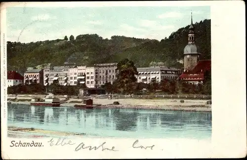 Ak Bad Schandau Sachsen, Blick auf die Sankt Johanniskirche