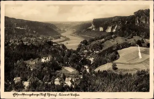 Ak Rathen an der Elbe Sächsische Schweiz, Panorama