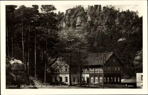 Ak Jonsdorf in Sachsen, Nonnenfelsen, Hotel Gondelfahrt