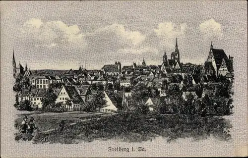 Ak Freiberg in Sachsen, Panorama