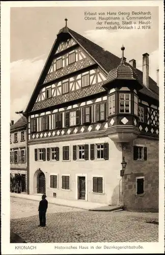 Ak Kronach in Oberfranken, Historisches Haus in der Bezirksgerichtsstraße