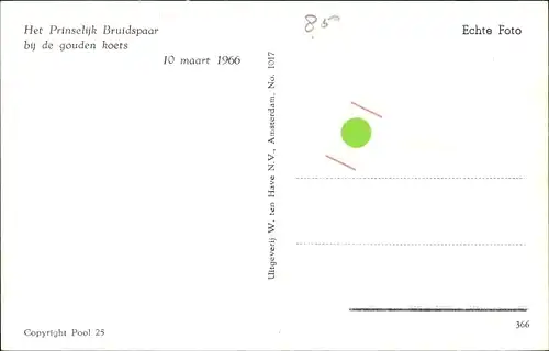 Ak Prinzessin Beatrix der Niederlande, Prinzgemahl Claus von Amsberg, Hochzeit, 10.03.1966