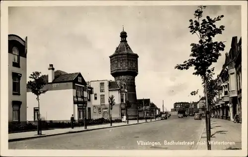 Ak Vlissingen Zeeland Niederlande, Badhuisstraat met Watertoren