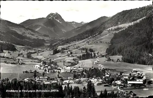 Ak Kirchberg in Tirol, Panorama vom Ort mit Rettenstein