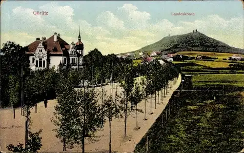 Ak Görlitz in der Lausitz, Teilansicht mit Landeskrone