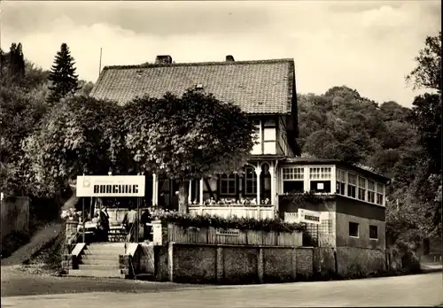 Ak Treseburg Thale im Harz, HOG Restaurant und Cafe Burgstieg