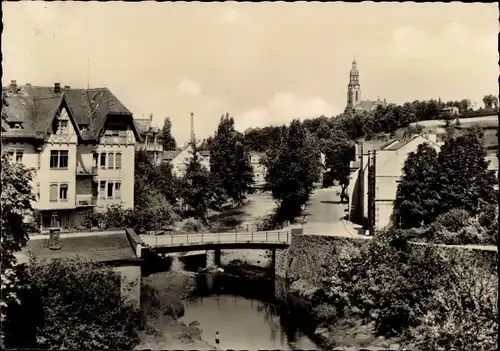 Ak Karl Marx Stadt Chemnitz in Sachsen, Ortsansicht, Brücke, Kirche