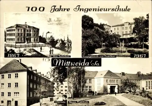 Ak Mittweida in Sachsen, 100 Jahre Ingenieurschule 1867-1967, Technikum, Internate, Neues Praktikum