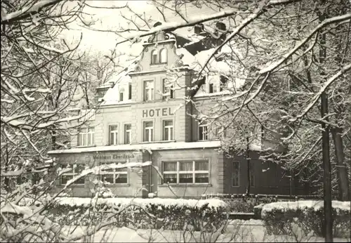 Ak Bad Blankenburg in Thüringen, Weinhaus Eberitzsch, Hotel, Winteransicht