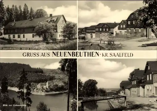 Ak Neuenbeuthen Drognitz in Thüringen, Linkenmühle, Jugendherberge Patrice Lumumba, Straßenpartie