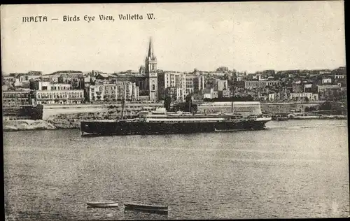 Ak Valletta Malta, Birds Eye Vieu