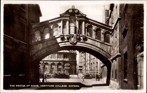 Ak Oxford Oxfordshire England, The Bridge of Sighs, Hertford College