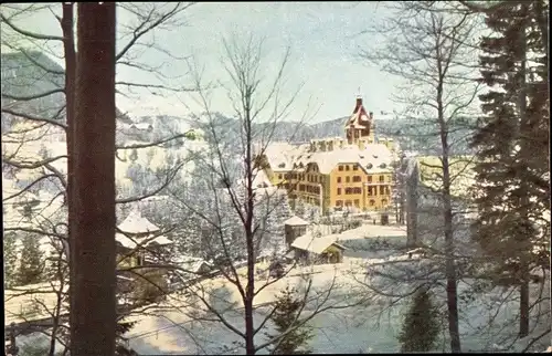 Ak Semmering in Niederösterreich, Hotel Erzherzog Johann im Winter