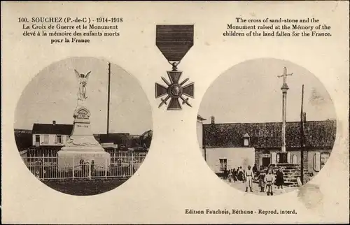 Ak Souchez Pas de Calais, Kriegerdenkmal, Orden
