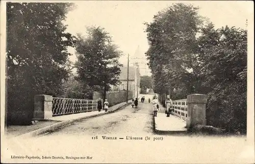 Ak Wimille Pas de Calais, L'Avenue, le pont