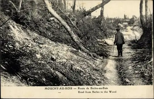 Ak Mouchy au Bois Pas de Calais, Route de Berles au Bois