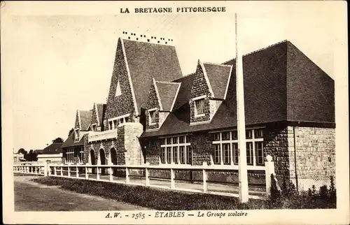 Ak Etables sur Mer Cotes d&#39;Armor, die Schulgruppe, malerische Bretagne