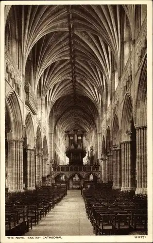 Ak Exeter Devon England, The Nave, Cathedral