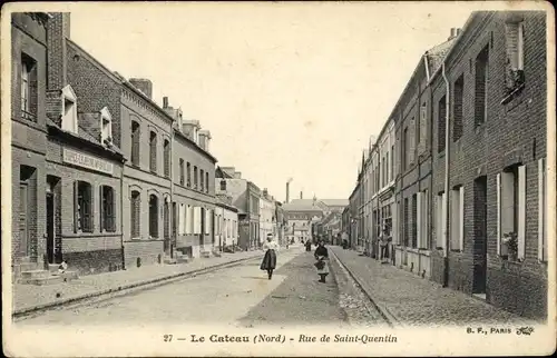 Ak Le Cateau Cambresis Nord, Rue de Saint-Quentin