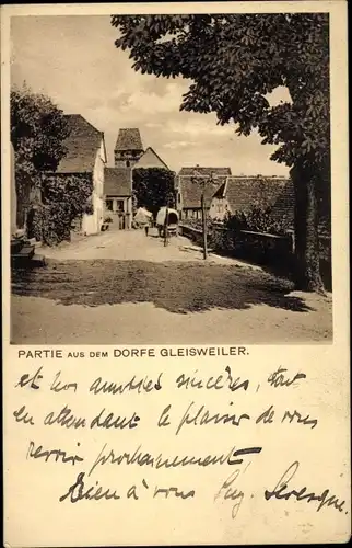 Ak Gleisweiler in der Pfalz, Dorfansicht, Straßenpartie